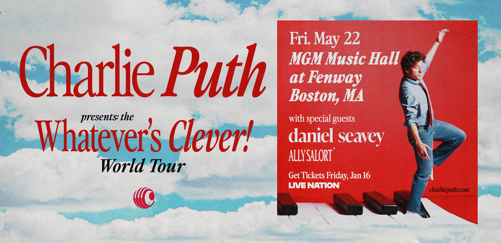 Win Tickets to Charlie Puth at MGM Music Hall at Fenway